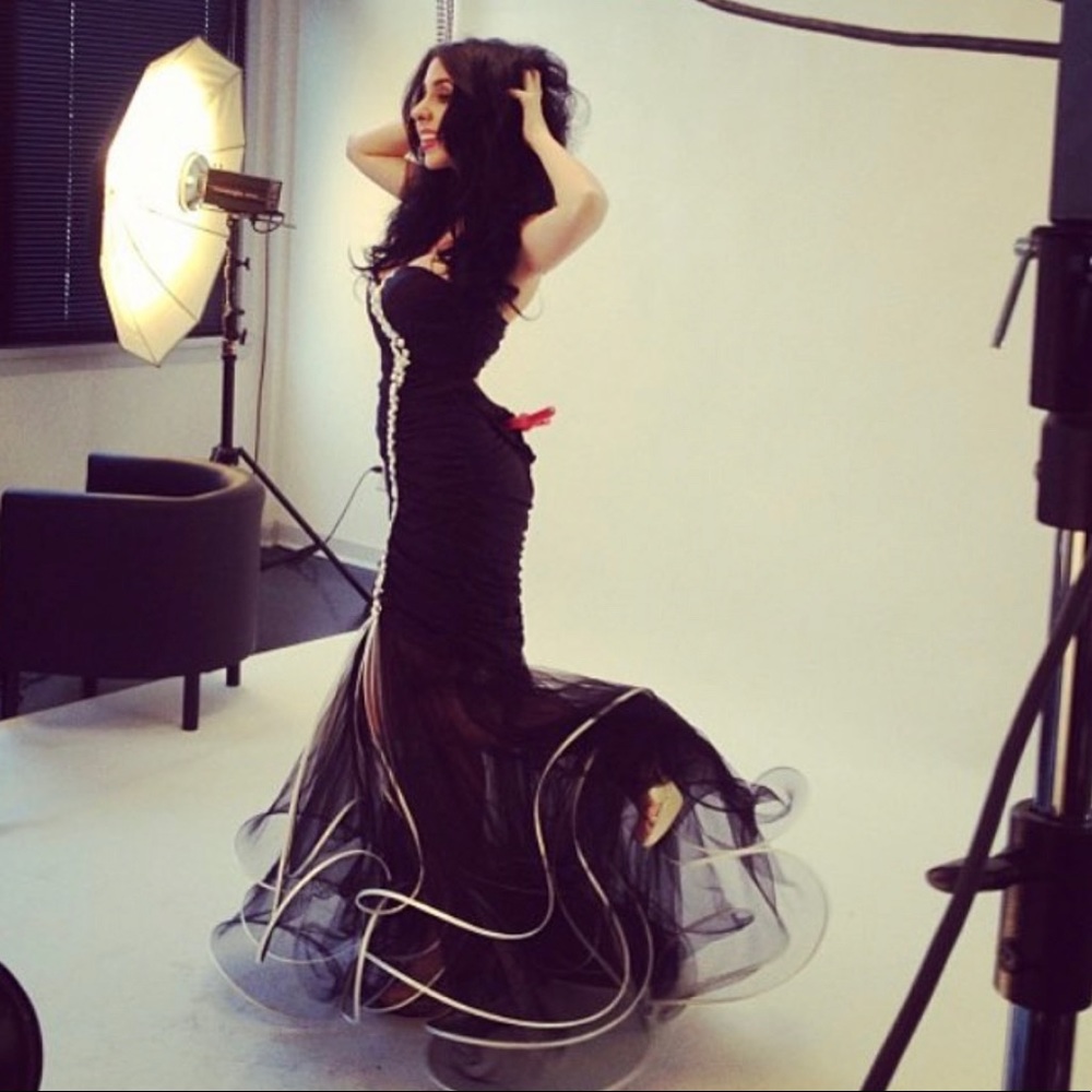 Black and White Prom gown